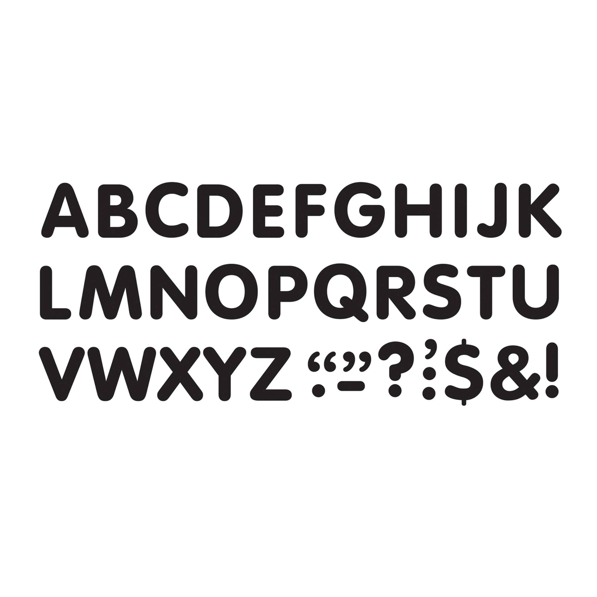 TREND Enterprises® Black 2" STICK-EZE® Stick-On Letters, 107 Pieces Per Pack, 6 Packs total of 642